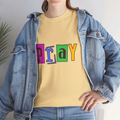 Pray Printed Tee - Unisex Heavy Cotton T-Shirt - Casual Wear - Religious tee - Image 163