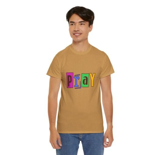 Pray Printed Tee - Unisex Heavy Cotton T-Shirt - Casual Wear - Religious tee - Image 238