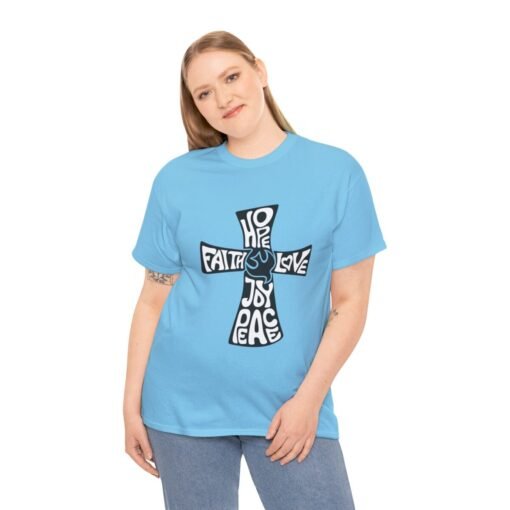 Faith Hope and Love Printed Tee - Unisex Heavy Cotton T-Shirt - Casual Wear - Image 256