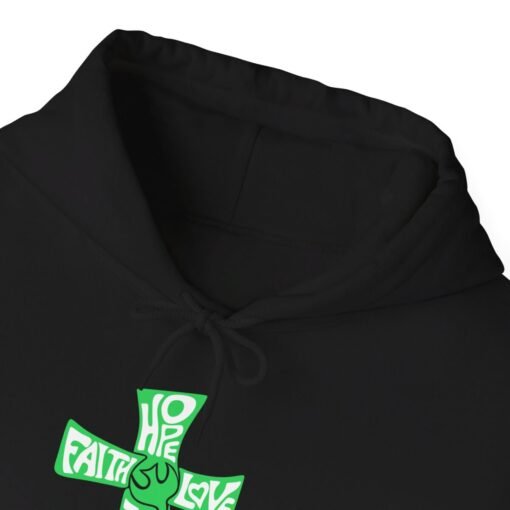Hope Faith and Love Hoodie – Religious Apparel for Men & Women - Image 6