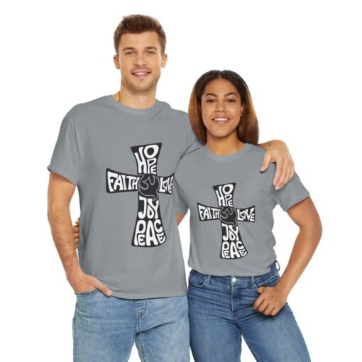 Faith Hope and Love Printed Tee - Unisex Heavy Cotton T-Shirt - Casual Wear - Image 213