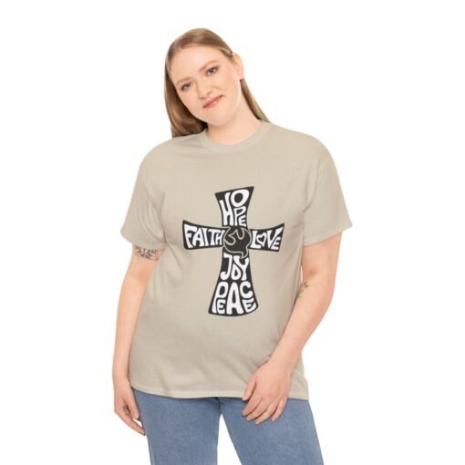 Faith Hope and Love Printed Tee - Unisex Heavy Cotton T-Shirt - Casual Wear - Image 94