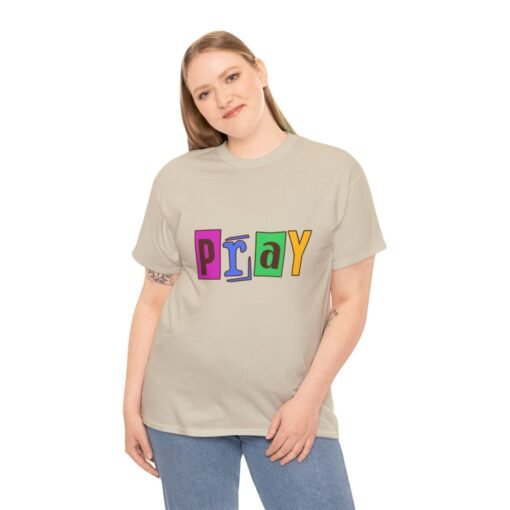 Pray Printed Tee - Unisex Heavy Cotton T-Shirt - Casual Wear - Religious tee - Image 121