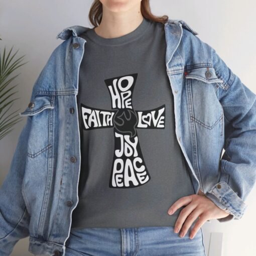 Faith Hope and Love Printed Tee - Unisex Heavy Cotton T-Shirt - Casual Wear - Image 239