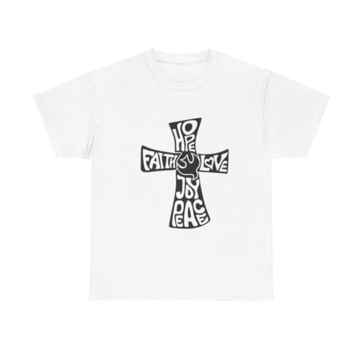 Faith Hope and Love Printed Tee - Unisex Heavy Cotton T-Shirt - Casual Wear - Image 2