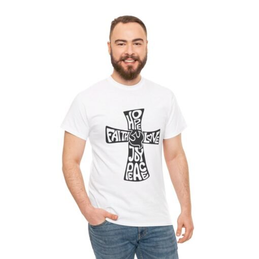 Faith Hope and Love Printed Tee - Unisex Heavy Cotton T-Shirt - Casual Wear - Image 14