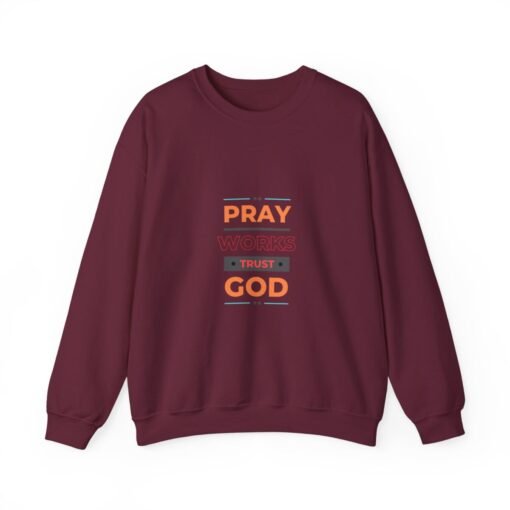 Inspirational Crewneck Sweatshirt - Pray Works Trust God, Faith Apparel, Christian Gift, Motivational Clothing, Cozy Unisex Sweatshirt - Image 6