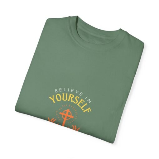 Inspirational Unisex Garment-Dyed T-Shirt - "Yourself and Keep Pushing Ahead" - Image 23