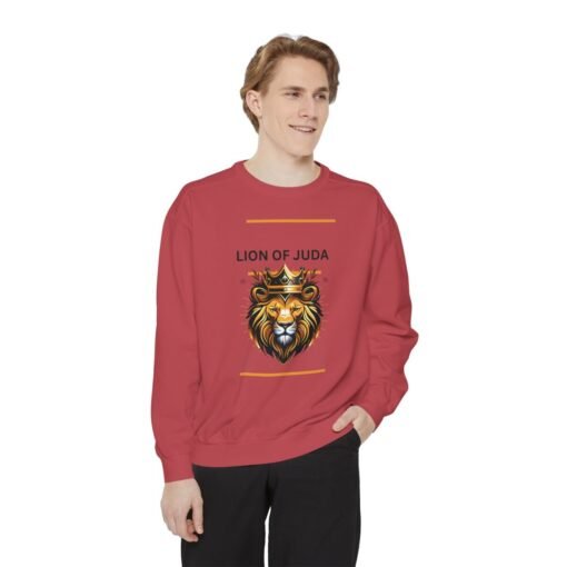 Unisex Garment-Dyed Sweatshirt - 'Lion of Juda' Design for Comfort and Style - Image 39