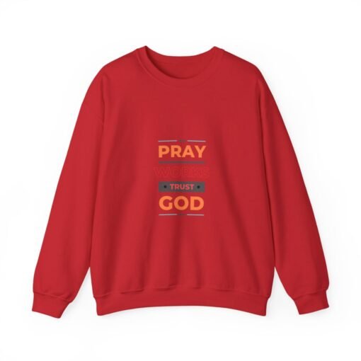 Inspirational Crewneck Sweatshirt - Pray Works Trust God, Faith Apparel, Christian Gift, Motivational Clothing, Cozy Unisex Sweatshirt - Image 9