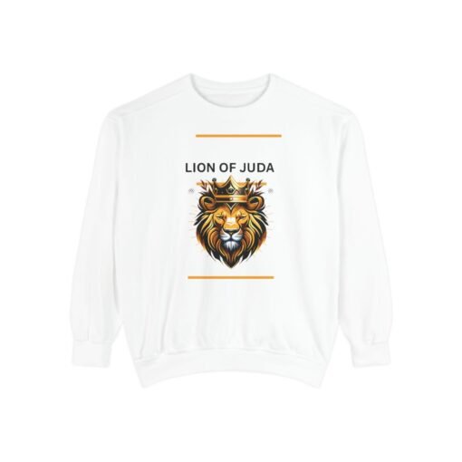 Unisex Garment-Dyed Sweatshirt - 'Lion of Juda' Design for Comfort and Style - Image 5