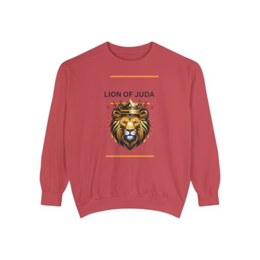 Unisex Garment-Dyed Sweatshirt - 'Lion of Juda' Design for Comfort and Style - Image 37