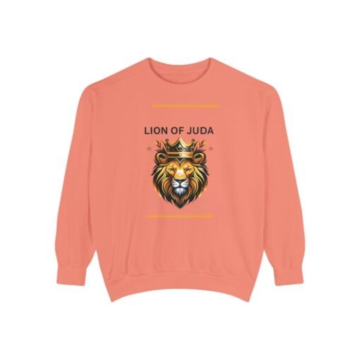 Unisex Garment-Dyed Sweatshirt - 'Lion of Juda' Design for Comfort and Style - Image 9