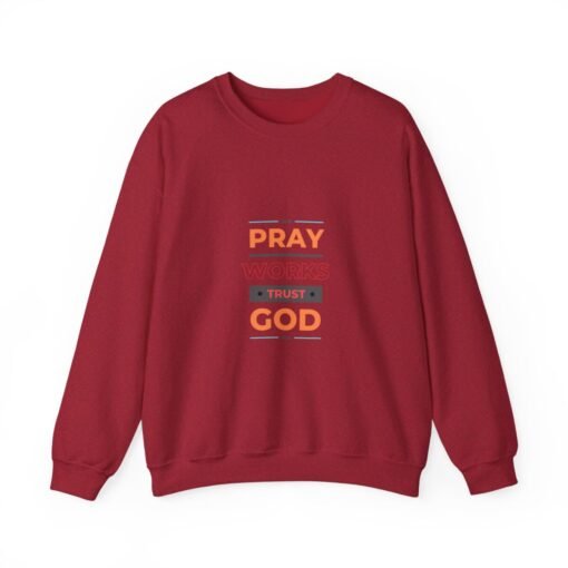 Inspirational Crewneck Sweatshirt - Pray Works Trust God, Faith Apparel, Christian Gift, Motivational Clothing, Cozy Unisex Sweatshirt - Image 10