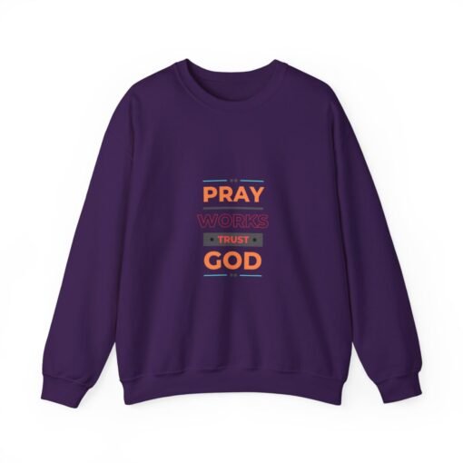 Inspirational Crewneck Sweatshirt - Pray Works Trust God, Faith Apparel, Christian Gift, Motivational Clothing, Cozy Unisex Sweatshirt - Image 8