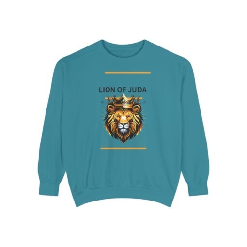 Unisex Garment-Dyed Sweatshirt - 'Lion of Juda' Design for Comfort and Style - Image 21