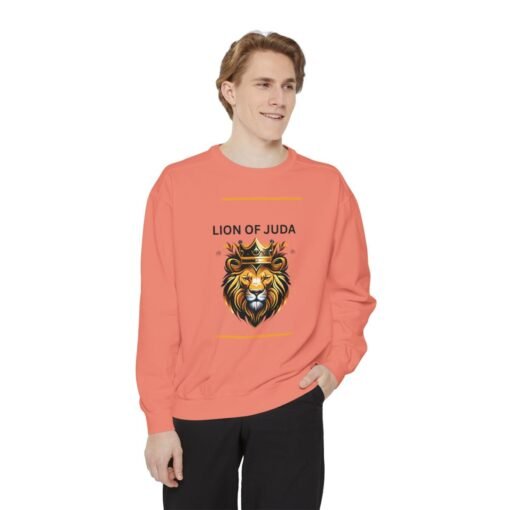 Unisex Garment-Dyed Sweatshirt - 'Lion of Juda' Design for Comfort and Style - Image 11