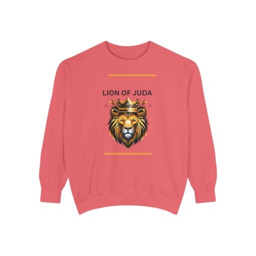 Unisex Garment-Dyed Sweatshirt - 'Lion of Juda' Design for Comfort and Style - Image 33