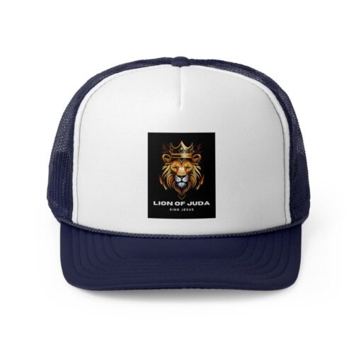 Lion of Judah Trucker Cap, Faith-Based Snapback Hat, Christian Gift, Casual Style, Outdoor Adventure, King Jesus Apparel - Image 3