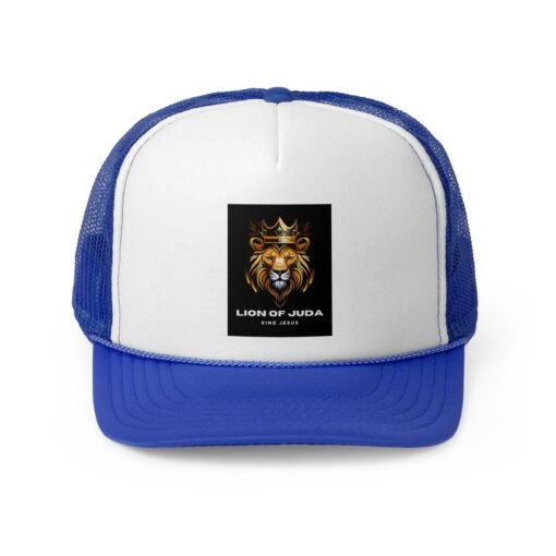 Lion of Judah Trucker Cap, Faith-Based Snapback Hat, Christian Gift, Casual Style, Outdoor Adventure, King Jesus Apparel - Image 4