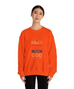 Inspirational Crewneck Sweatshirt - Pray Works Trust God