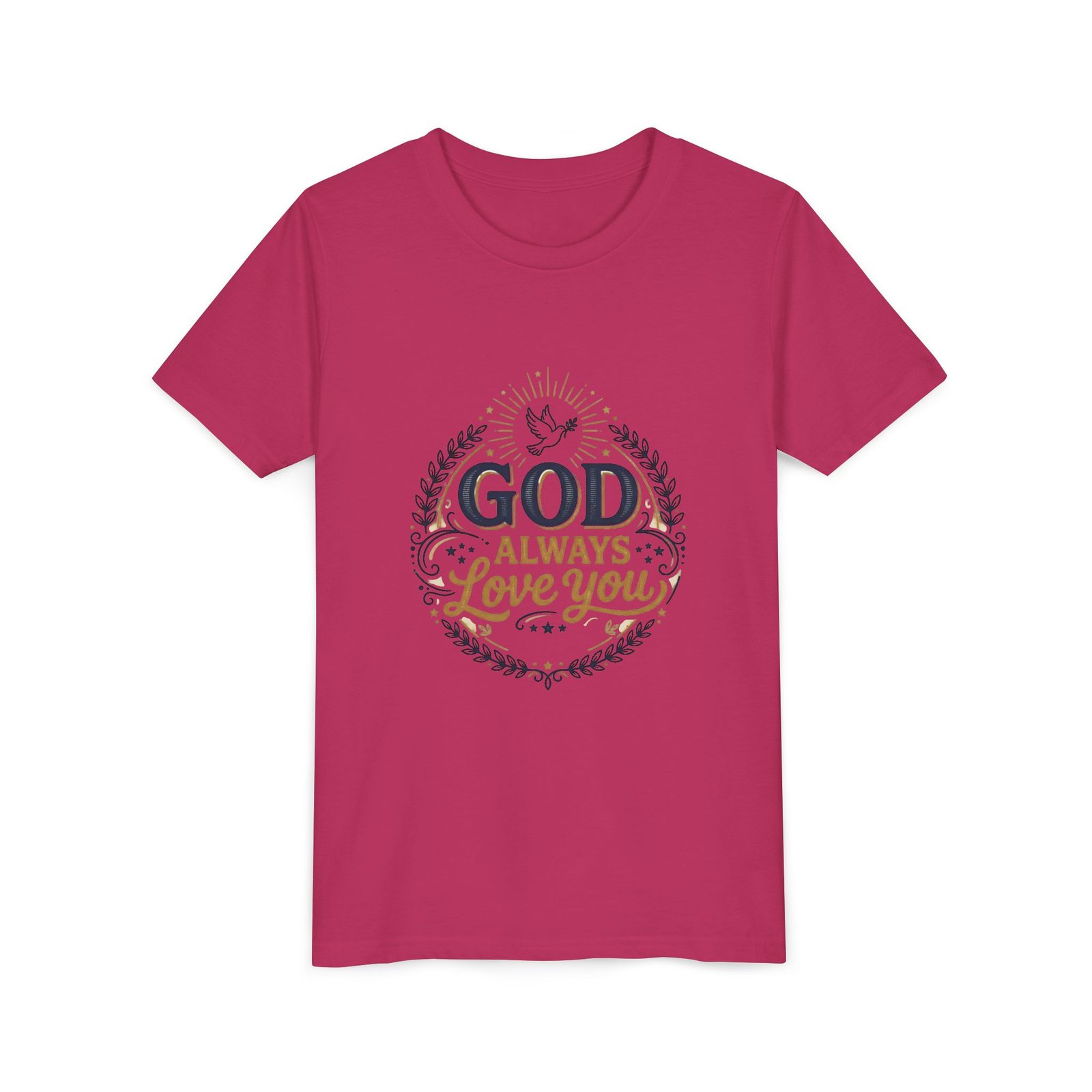 God Always Love You Youth Tee | Faith Christian Kids Shirt - Image 27