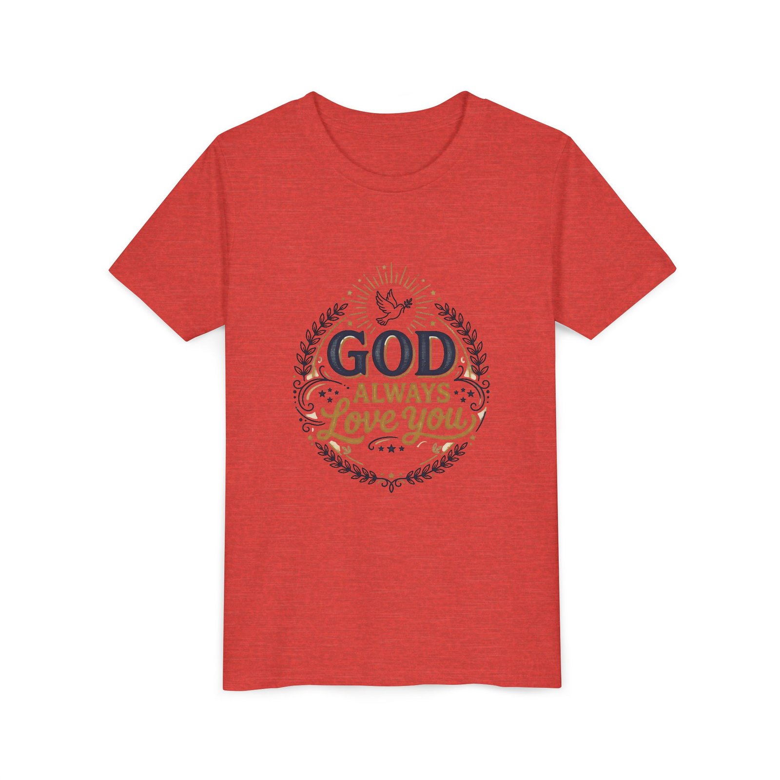 God Always Love You Youth Tee | Faith Christian Kids Shirt - Image 35