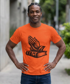 Prayer Hands & Bible T-Shirt — Christian Faith Tee for Church, Prayer, Religious Gifts