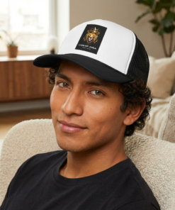 Lion of Judah Trucker Cap, Faith-Based Snapback Hat, Christian Gift, Casual Style, Outdoor Adventure, King Jesus Apparel