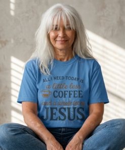 Coffee and Jesus Tee, Unisex Garment-Dyed T-shirt, Faith-Based Apparel, Inspirational Gift, Casual Everyday Wear, Christian T-shirt