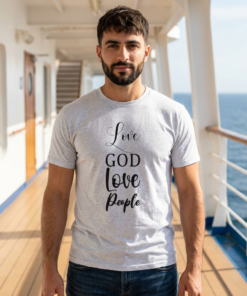 Love God Love People Printed Tee - Unisex Heavy Cotton T-Shirt - Casual Wear