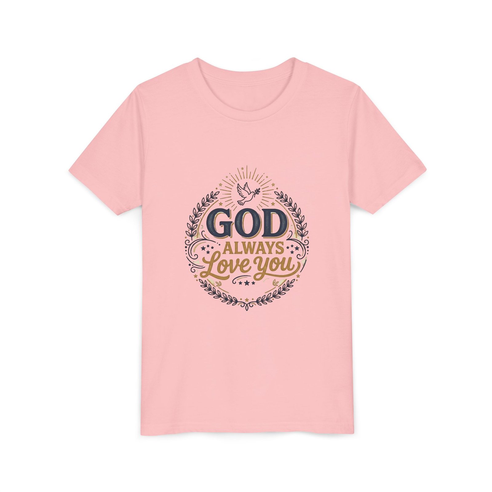 God Always Love You Youth Tee | Faith Christian Kids Shirt - Image 3