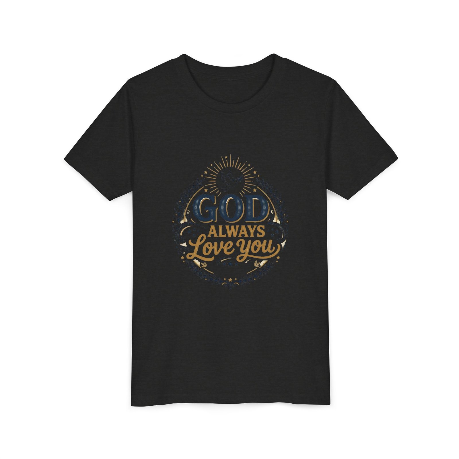 God Always Love You Youth Tee | Faith Christian Kids Shirt - Image 15
