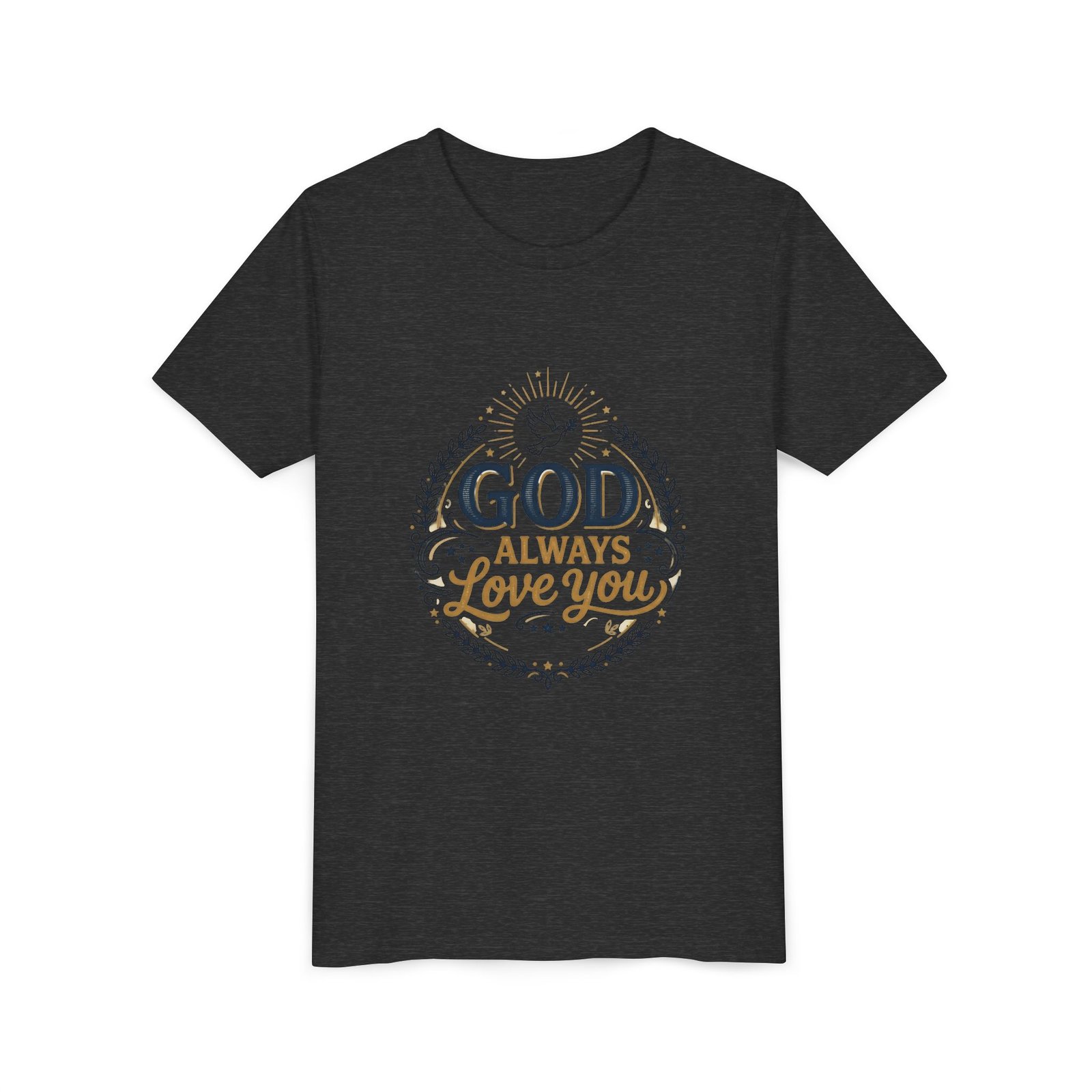 God Always Love You Youth Tee | Faith Christian Kids Shirt - Image 23