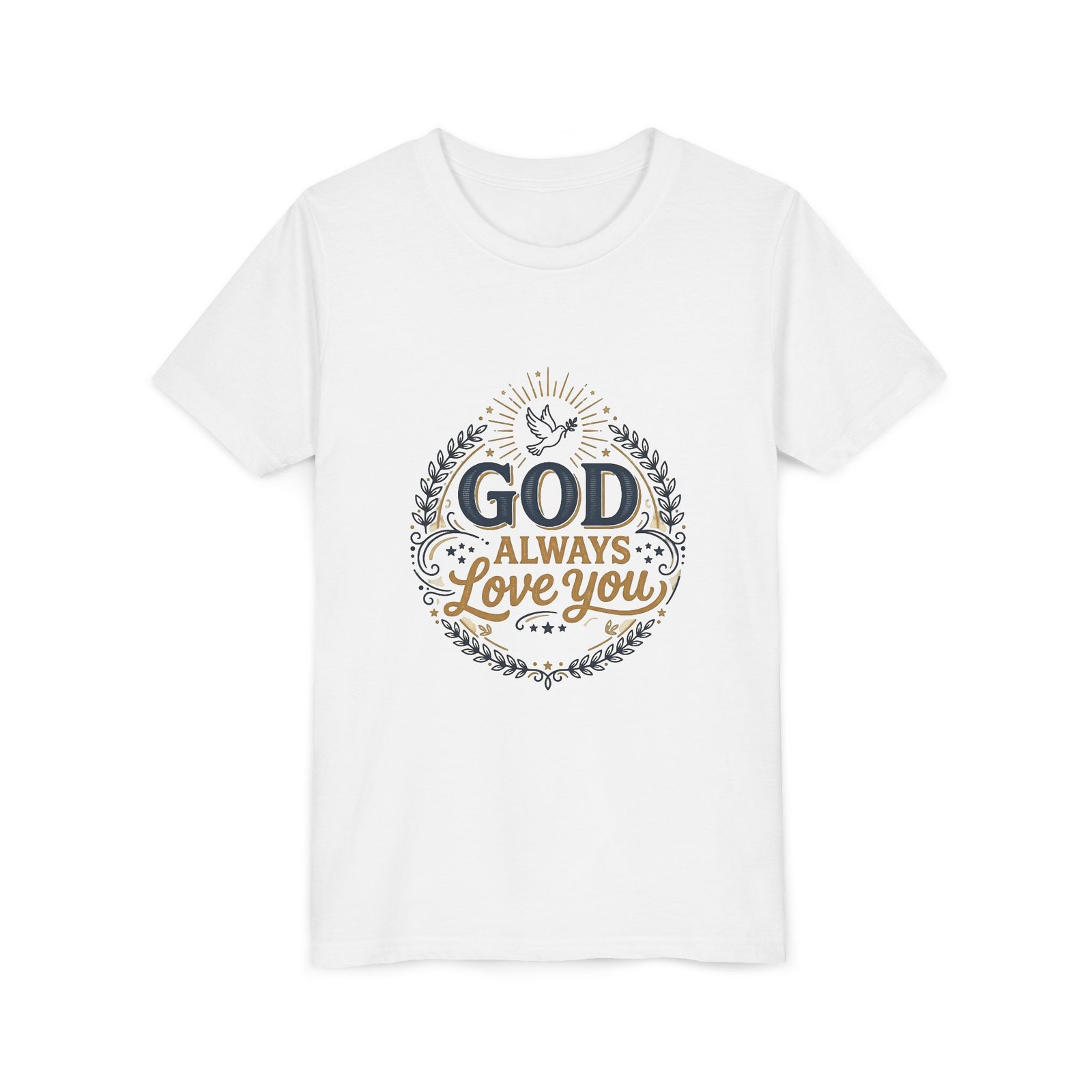God Always Love You Youth Tee | Faith Christian Kids Shirt - Image 7