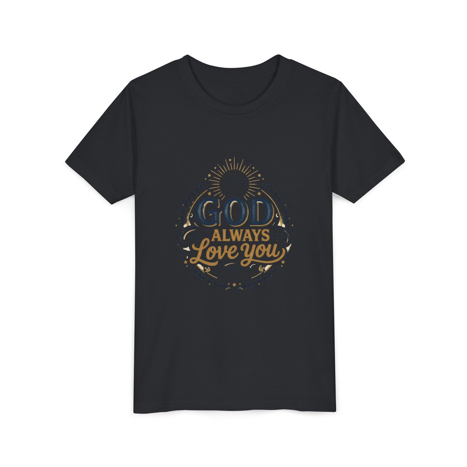 God Always Love You Youth Tee | Faith Christian Kids Shirt - Image 19