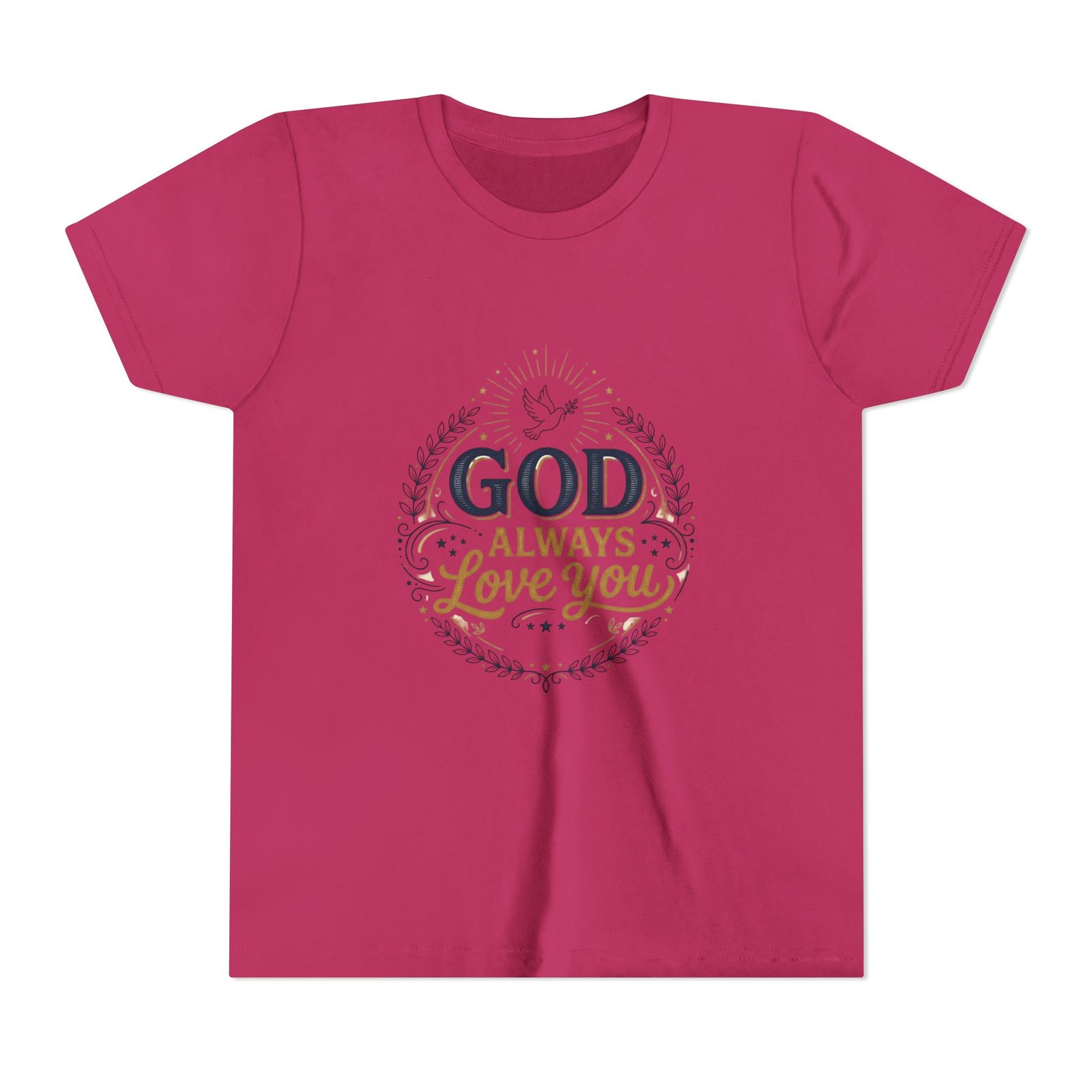 God Always Love You Youth Tee | Faith Christian Kids Shirt - Image 25