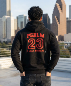 Psalm 23 Zip Hoodie – 'I Lack Nothing' Back Print Christian Full-Zip Sweatshirt
