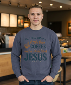 Coffee & Jesus Sweatshirt - Unisex Garment-Dyed Pullover for Casual Comfort, Faith-Based Gift, Cozy Fall Apparel, Church Events, [...]
