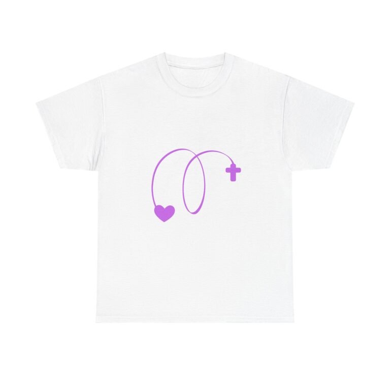 Faith and Love Heart and Cross Christian T-Shirt