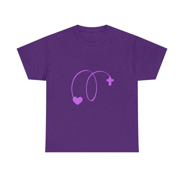 Faith and Love Heart and Cross Christian T-Shirt