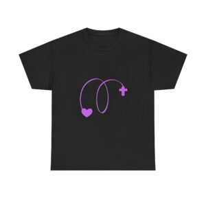 Faith and Love Heart and Cross Christian T-Shirt