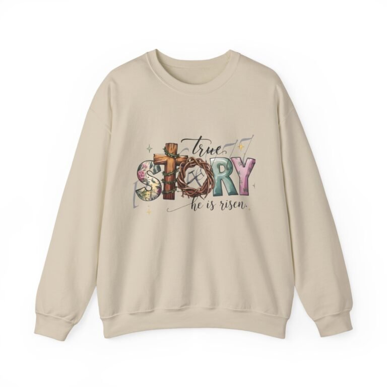 1384273885210516647_2048.jpeg He Is Risen Easter Cross Christian Sweatshirt