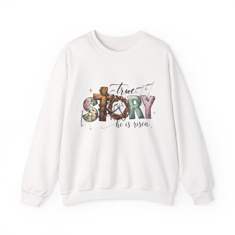15273691705083160133_2048.jpeg He Is Risen Easter Cross Christian Sweatshirt