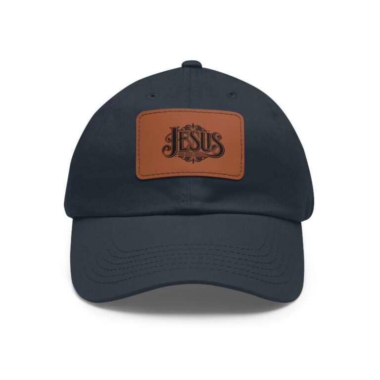 17237215783837331258_2048.jpeg Jesus Christian Leather Patch Dad Hat