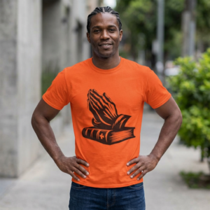 20260310032949-1f11c316-4e5f-66ec-b8ed-4694957f4077.png Prayer Hands & Bible T-Shirt — Christian Faith Tee for Church, Prayer, Religious Gifts