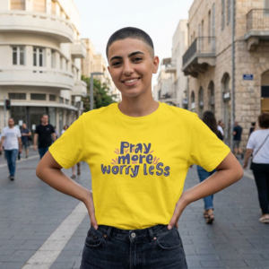 20260407005756-1f1321cd-0cfb-62ca-977e-aae7145346b2-1.png Pray More Worry Less Unisex Christian T-Shirt