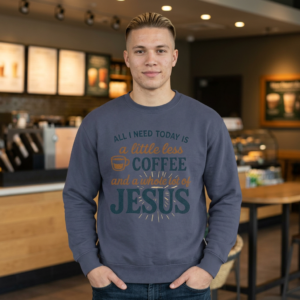 Coffee & Jesus Sweatshirt - Unisex Garment-Dyed Pullover for Casual Comfort, Faith-Based Gift, Cozy Fall Apparel, Church Events, [...]