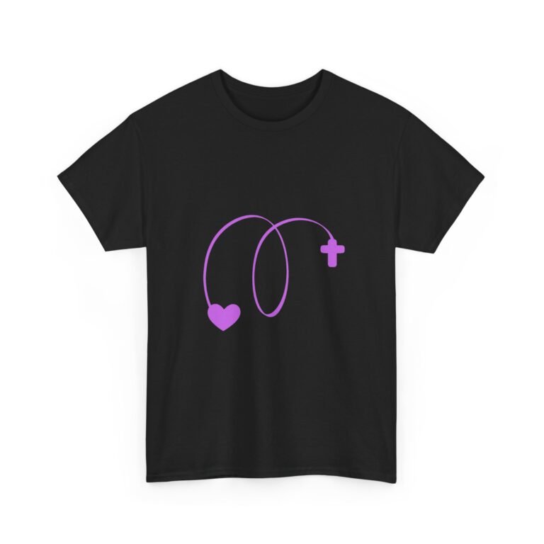 Faith and Love Heart and Cross Christian T-Shirt