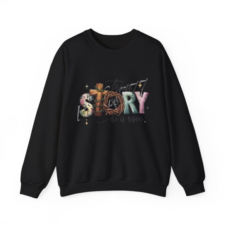 2275714002350189164_2048.jpeg He Is Risen Easter Cross Christian Sweatshirt